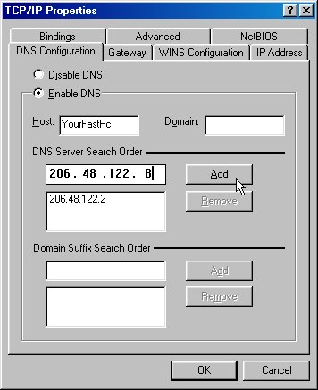 TCP/IP DNS Settings